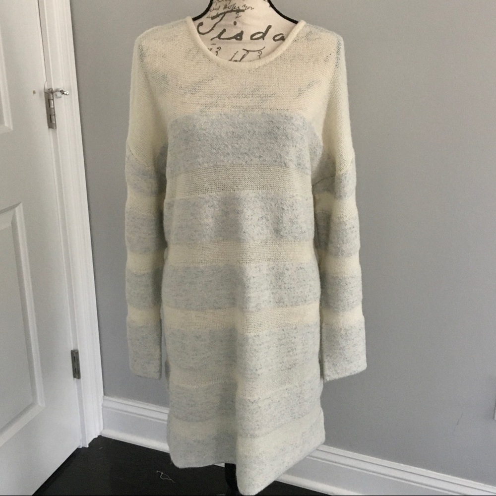 Something Navy Metallic Striped Oversized Sweater Dress - Picture 8 of 16